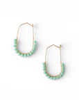 Orecchini a filo pendenti con pietre in vetro verde - Mya Accessories