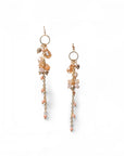 Orecchini pendenti a catena con pietre in vetro multi rosa - Mya Accessories
