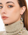 Orecchini pendenti a catena con pietre in vetro multicolore - Mya Accessories