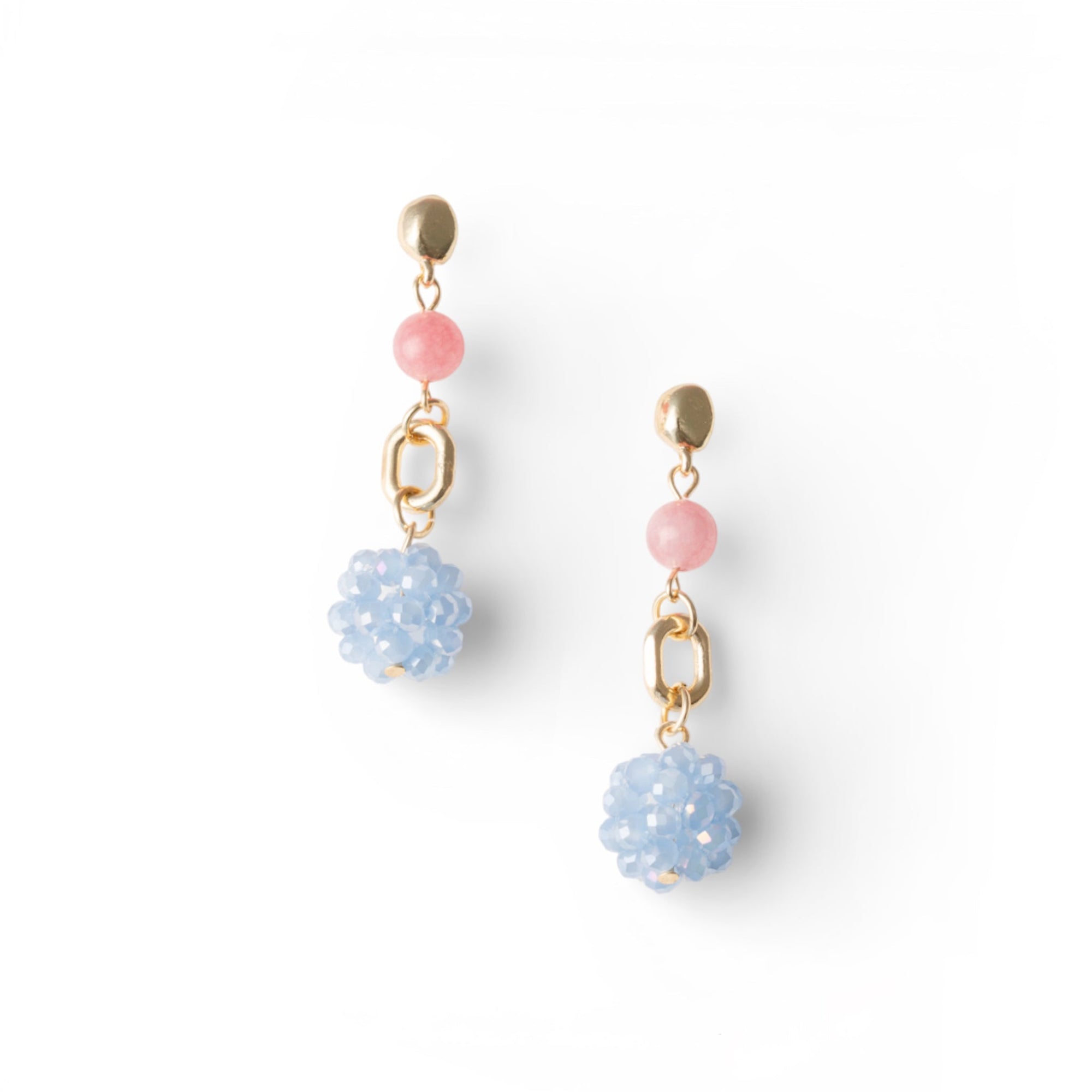 Orecchini pendenti con pietre in vetro tono azzurro - Mya Accessories