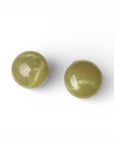 Orecchini a clip con pietra circolare in resina marmorizzata verde militare - Mya Accessories