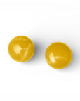 Orecchini a clip con pietra circolare in resina marmorizzata gialla - Mya Accessories