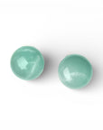 Orecchini a clip con pietra circolare in resina marmorizzata verde acqua - Mya Accessories
