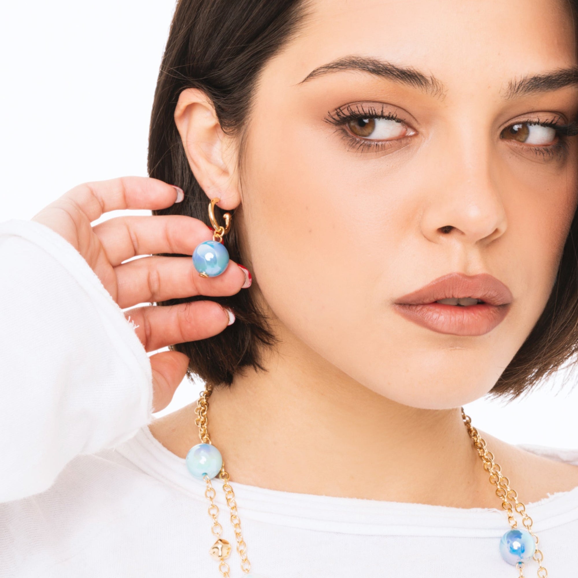 Credenza madia design con ante in vetro multicolore, anni '80 | Grand Credenza madia design con ante in vetro multicolore, anni '80 | Grand