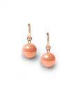 Orecchini a cerchietto con sfera lucida pendente in acrilico oro rosa - Mya Accessories