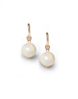 Orecchini a cerchietto con sfera lucida pendente in acrilico beige - Mya Accessories