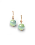 Orecchini a cerchietto con sfera lucida pendente in acrilico verde acqua - Mya Accessories