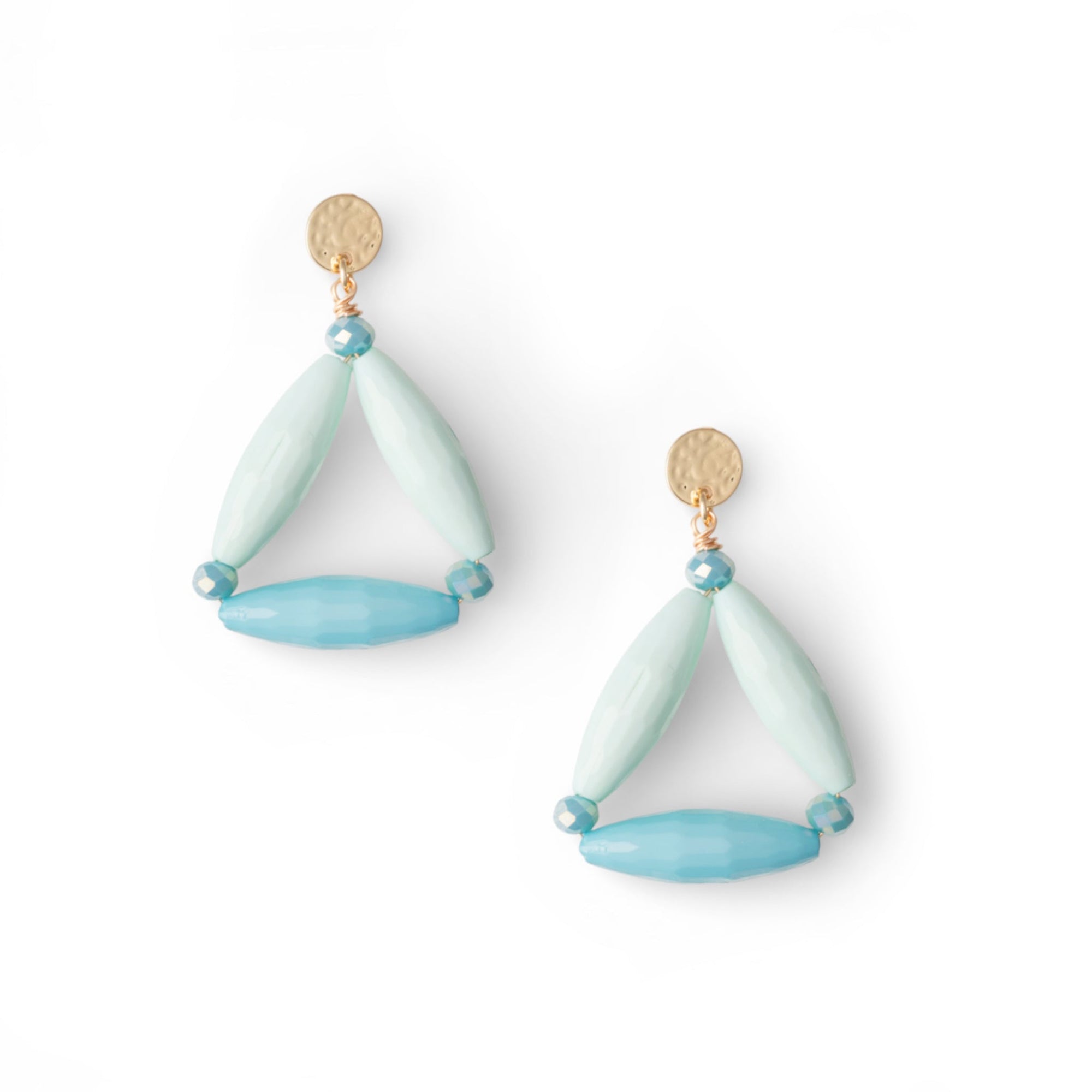 Orecchini pendenti con design triangolare tono azzurro - Mya Accessories
