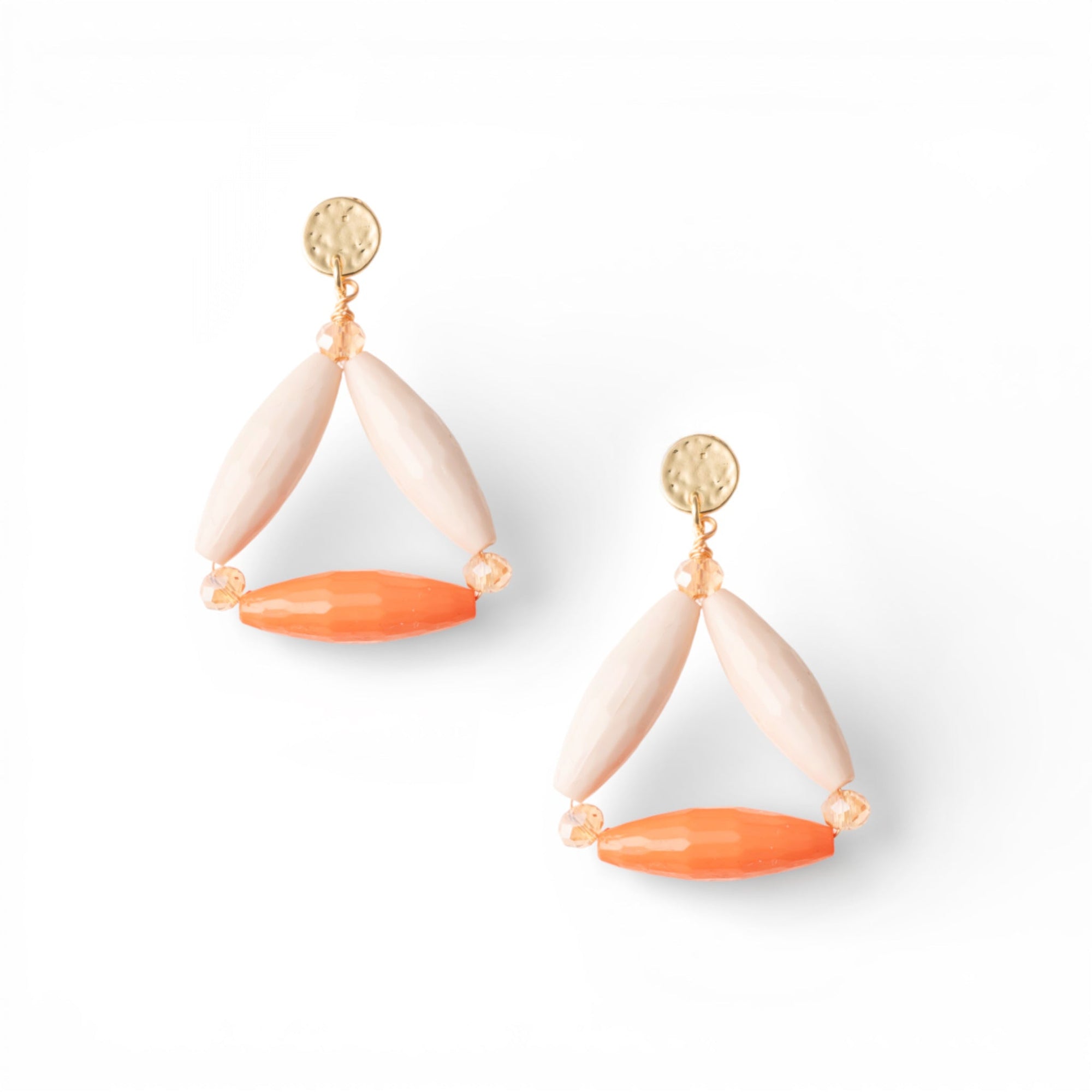Orecchini pendenti con design triangolare tono arancio - Mya Accessories