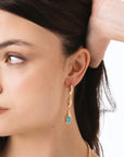 Orecchini pendenti in metallo con pietra turchese - Mya Accessories