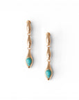 Orecchini pendenti in metallo con pietra turchese - Mya Accessories