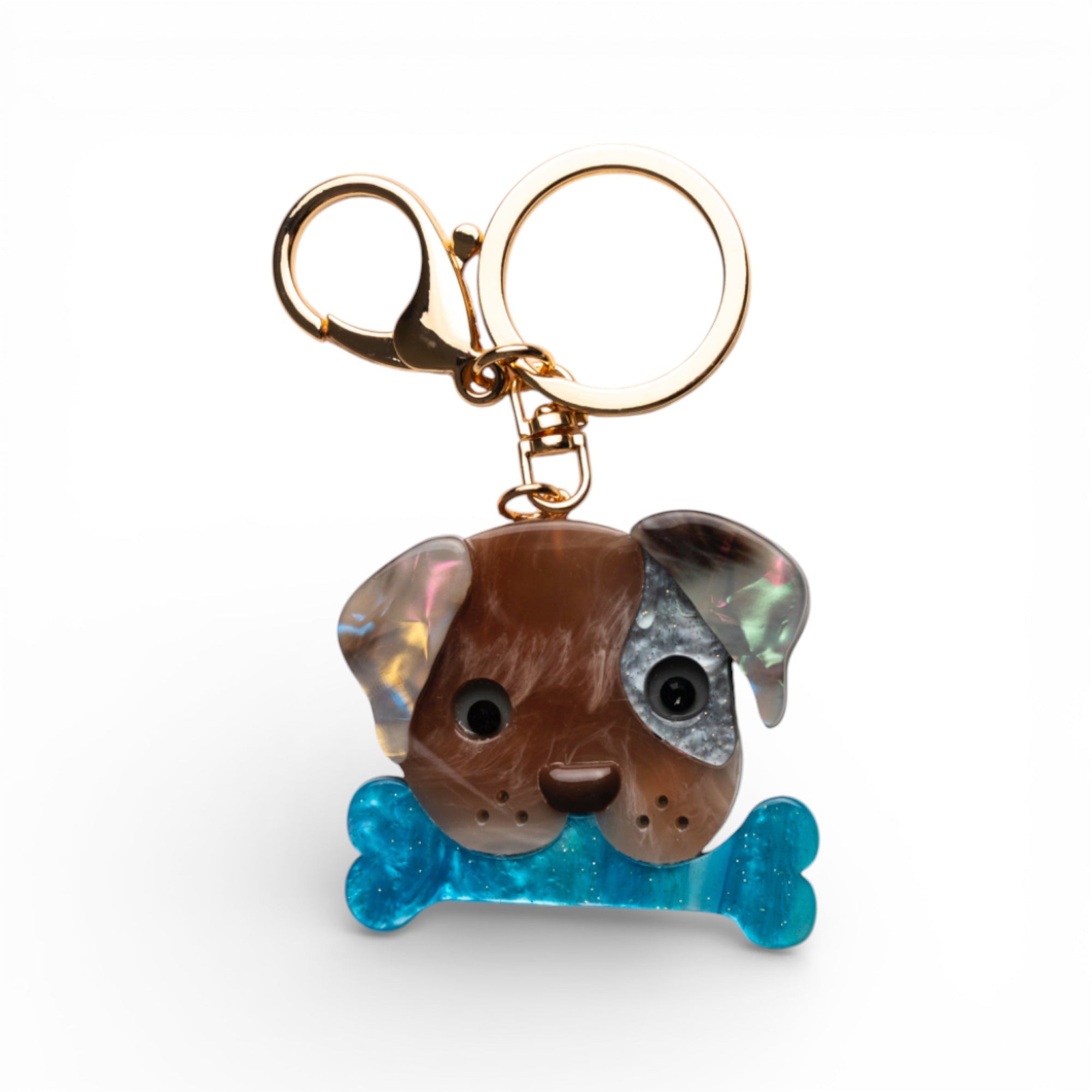 Portachiavi in metallo con pendente cane goloso in acrilico - Mya Accessories