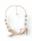 Collana girocollo a catena con pesciolino in metallo e pietre dure multi - Mya Accessories