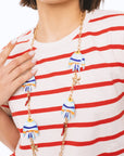 Collana lunga a catena con inserti a forma di pesciolino in acrilico - Mya Accessories