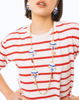 Collana lunga a catena con inserti a forma di pesciolino in acrilico - Mya Accessories