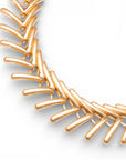 Collana girocollo in metallo con design a foglie stilizzate - Mya Accessories