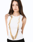 Collana lunga a catena con frange in metallo antichizzato - Mya Accessories