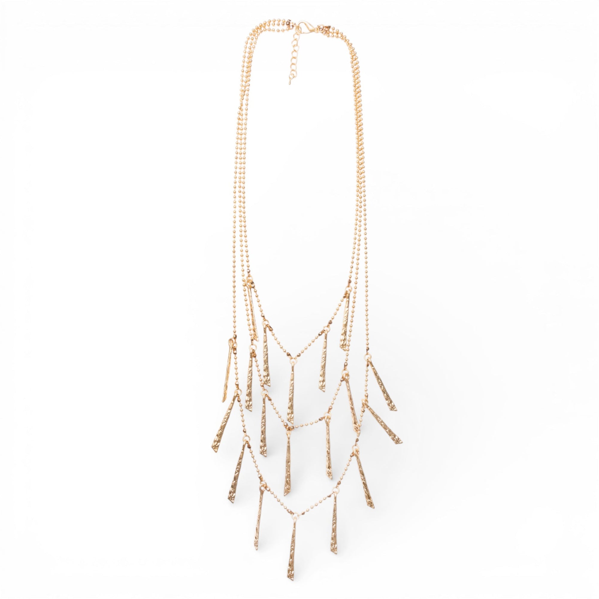 Collana lunga a catena a tre fili con pendenti geometrici - Mya Accessories