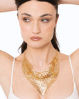 Collana girocollo statement a maglia dorata - Mya Accessories