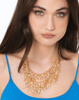 Collana girocollo a catena con cascata multi filo di stelle marine