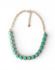 Collana girocollo a catena con pietre in resina verde acqua - Mya Accessories