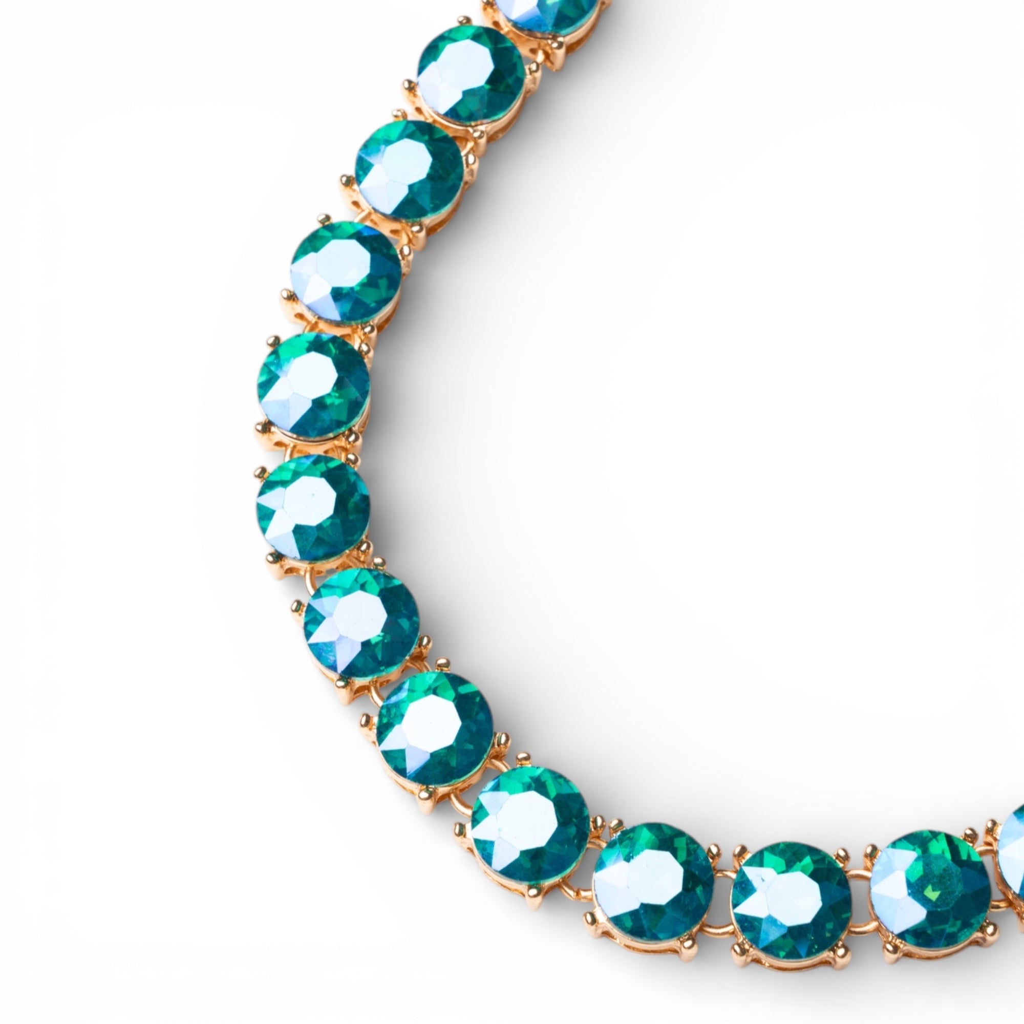 Collana girocollo a catena con pietre in vetro blu - Mya Accessories