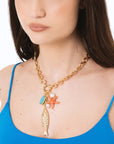 Collana girocollo a catena in metallo con pendente charms marini - Mya Accessories