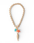 Collana girocollo a catena in metallo con pendente charms marini - Mya Accessories