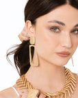 Orecchini pendenti in metallo antichizzato rettangolare - Mya Accessories