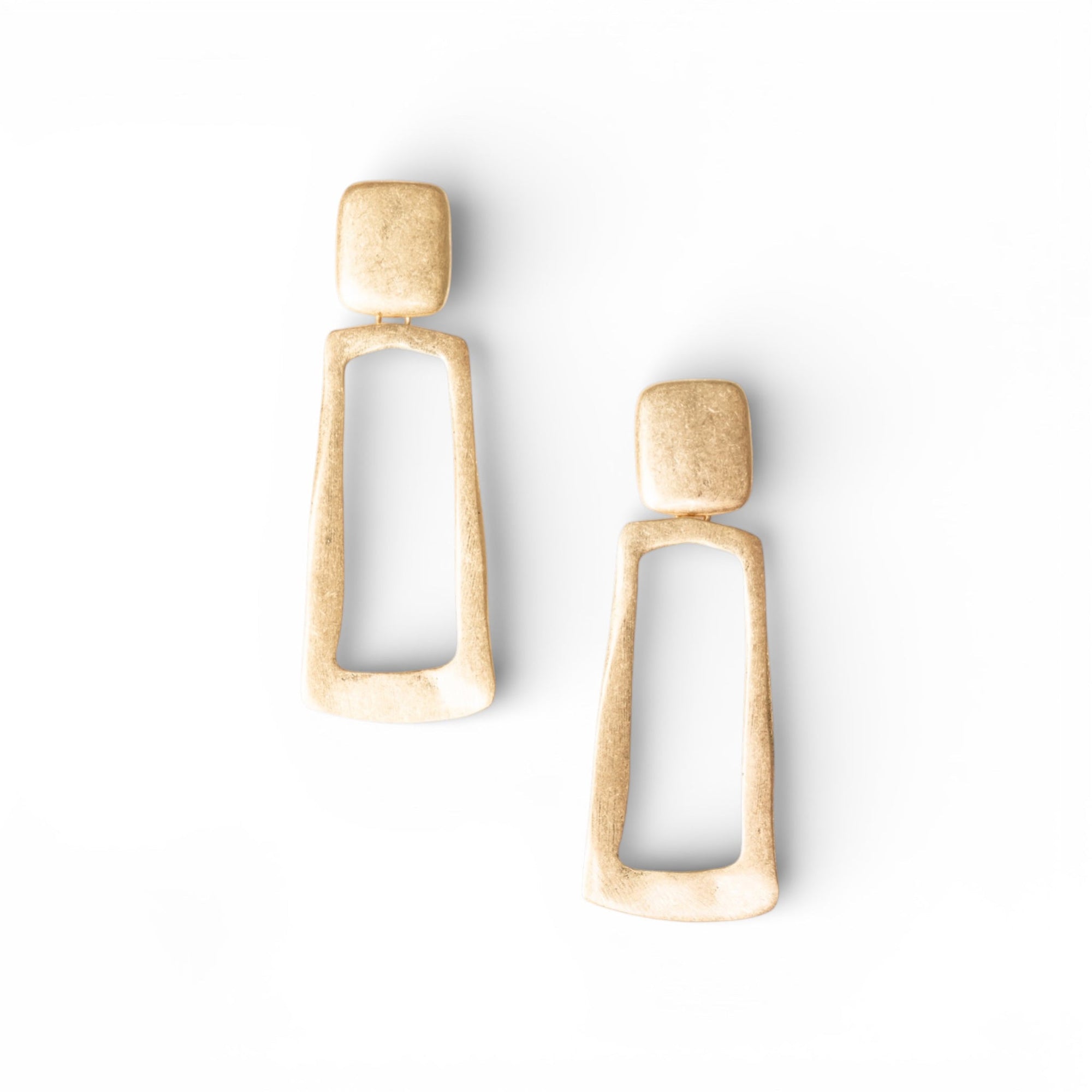Orecchini pendenti in metallo antichizzato rettangolare - Mya Accessories