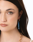 Orecchini pendenti con pesciolino smaltato azzurro - Mya Accessories