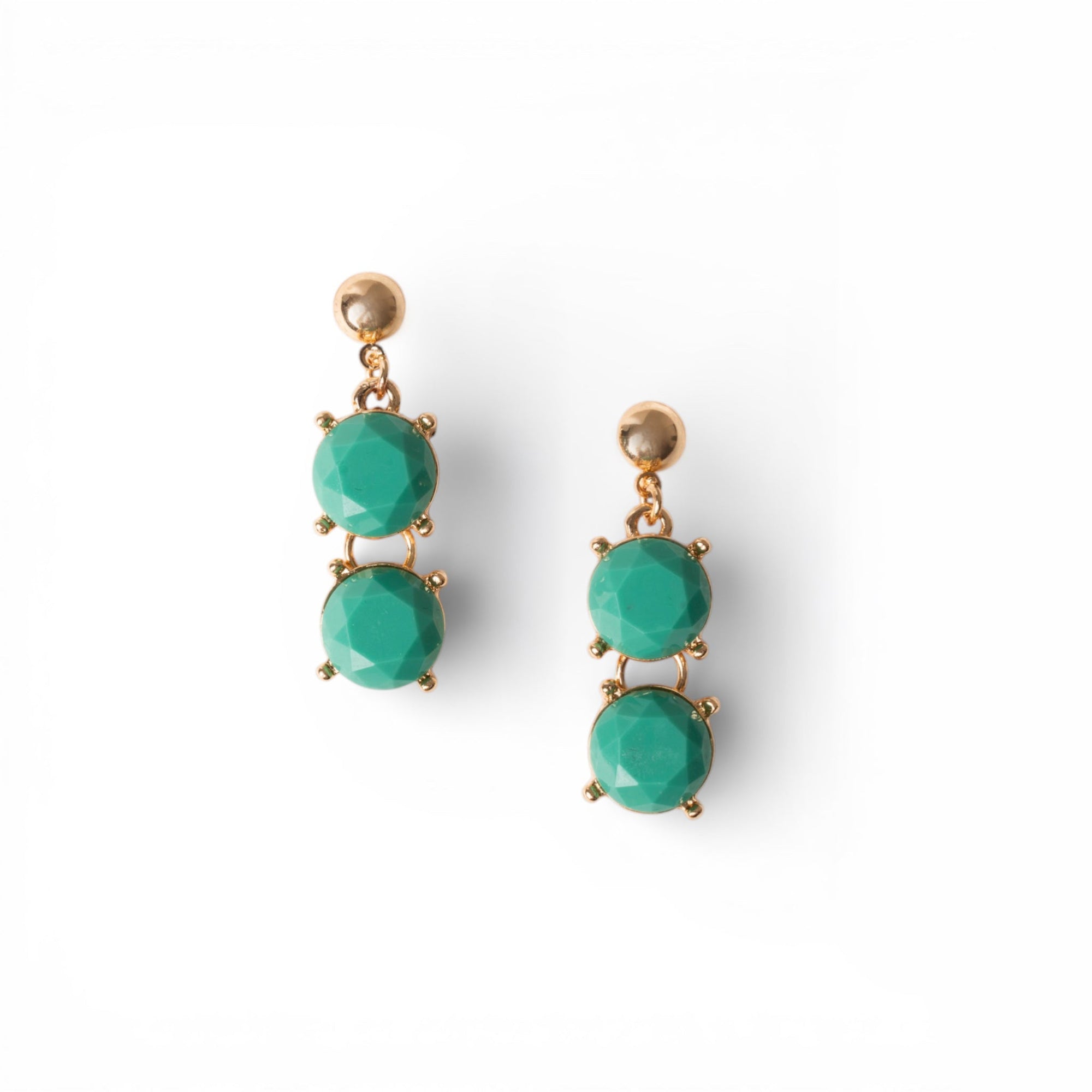 Orecchini pendenti con pietre in resina verde acqua - Mya Accessories