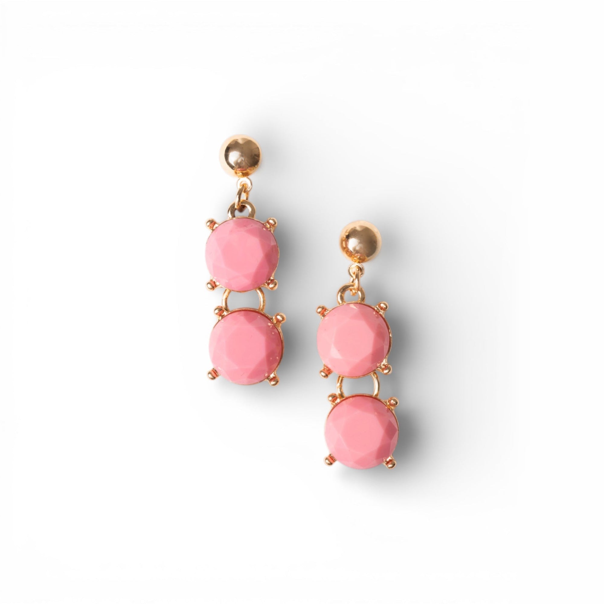Orecchini pendenti con pietre in resina rosa - Mya Accessories