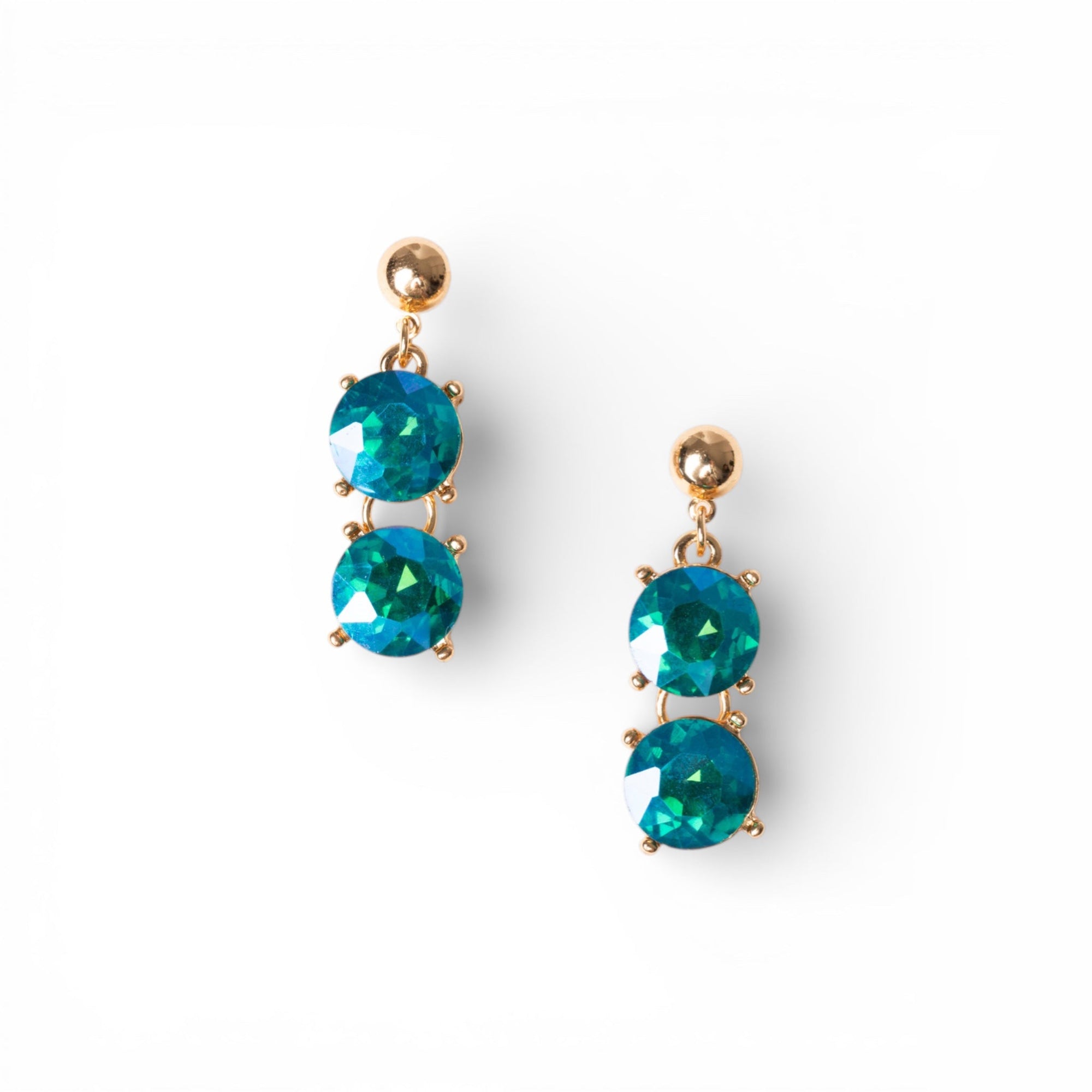 Orecchini pendenti con pietre in vetro blu - Mya Accessories