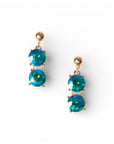 Orecchini pendenti con pietre in vetro blu - Mya Accessories