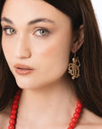 Orecchini pendenti in metallo con polipetto - Mya Accessories
