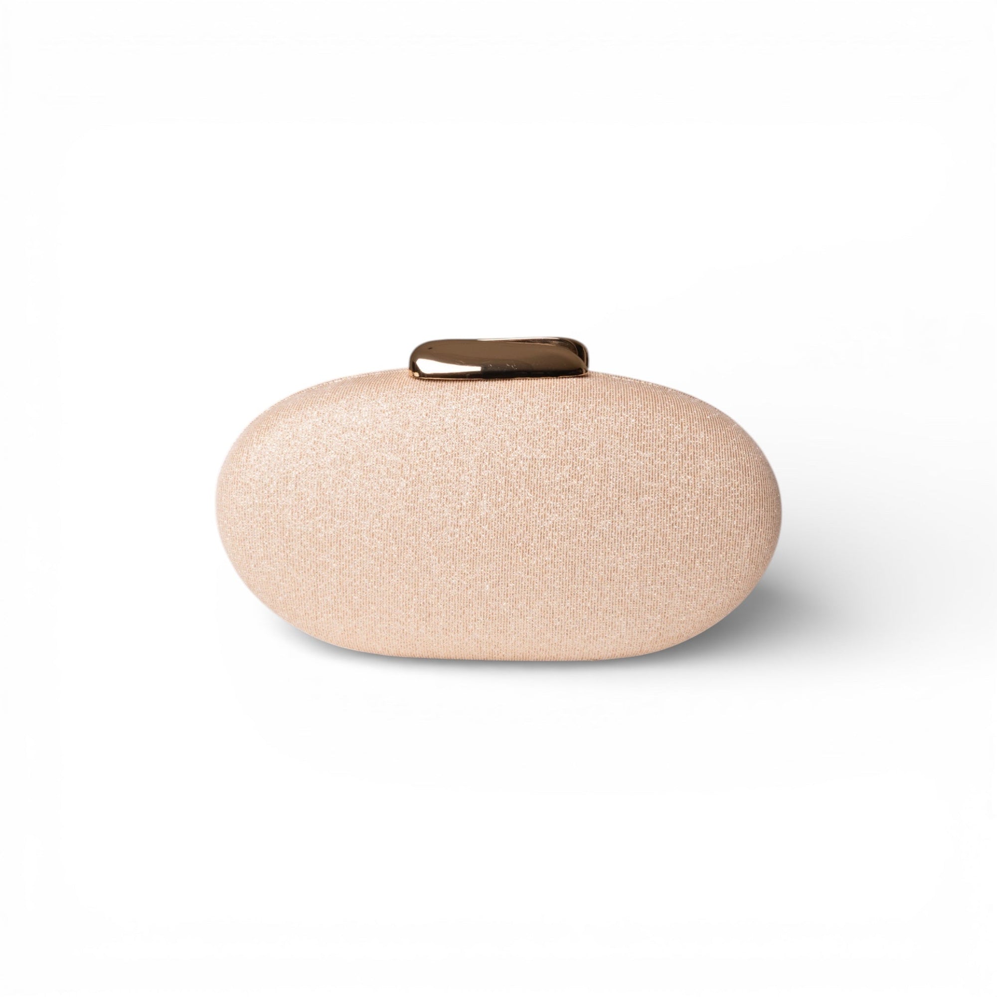 Borsa clutch ovale con finitura glitter oro - Mya Accessories