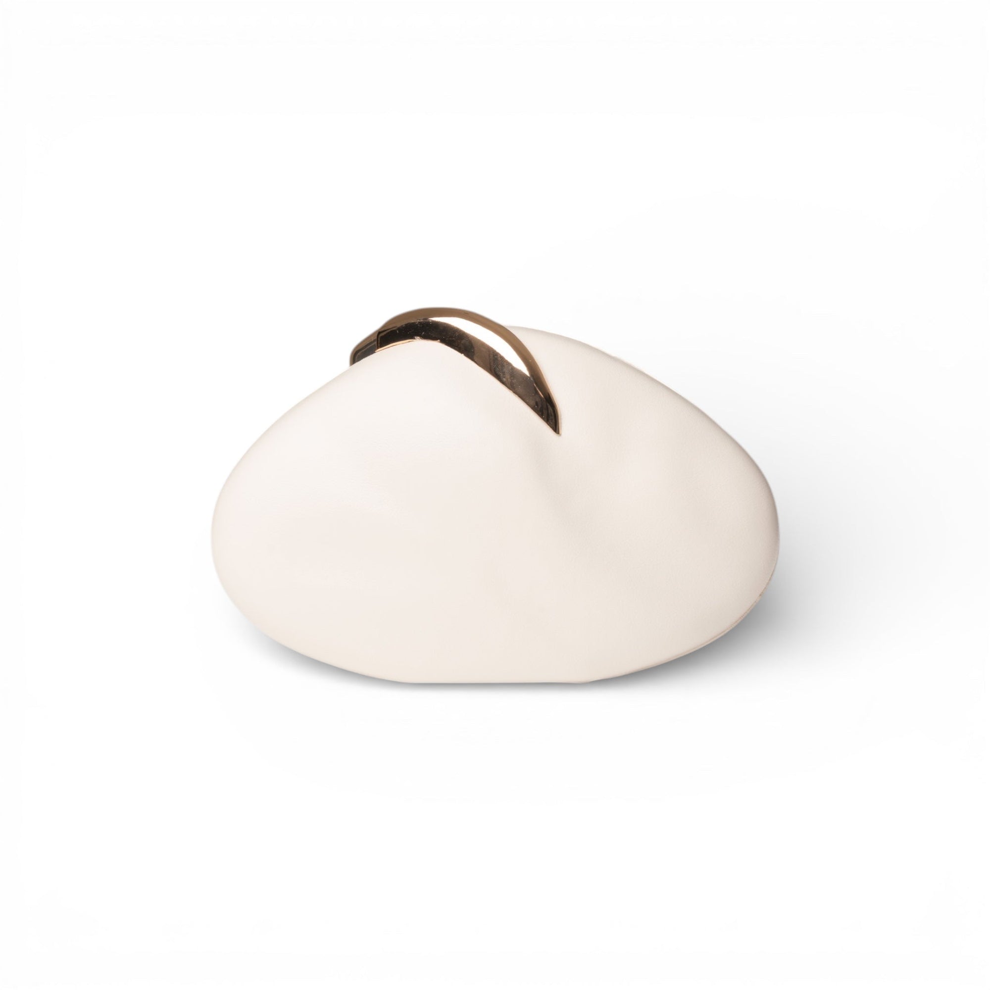 Borsa clutch con struttura ovale bianca - Mya Accessories