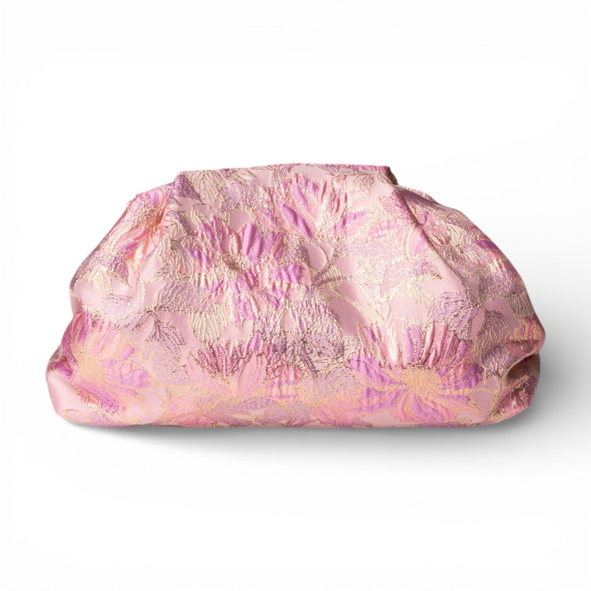 Borsa pochette morbida con texture a fiori tono rosa - Mya Accessories