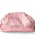 Borsa pochette morbida con texture a fiori tono rosa - Mya Accessories