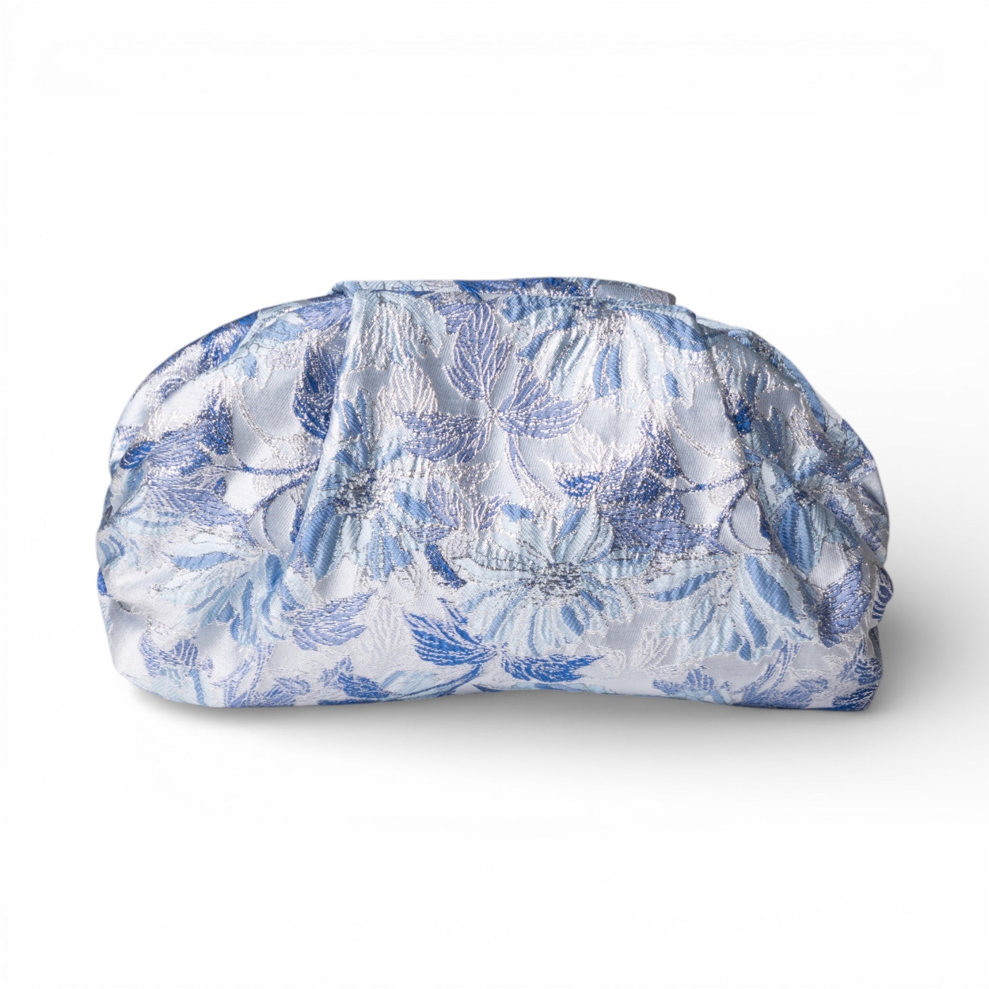 Borsa pochette morbida con texture a fiori tono celeste - Mya Accessories