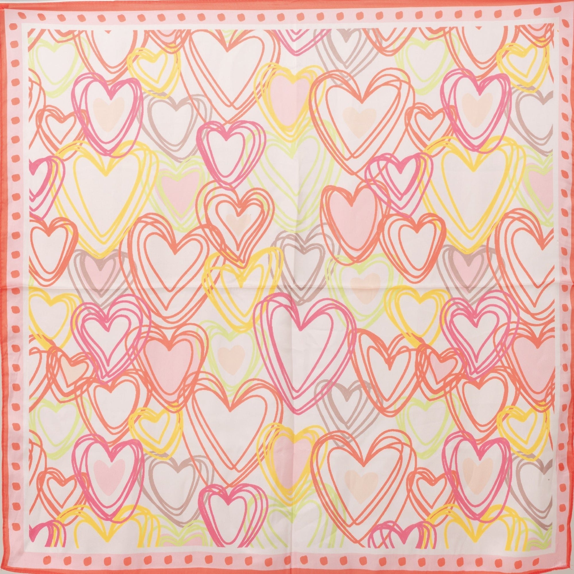 Foulard in seta con stampa a cuori tono rosa - Mya Accessories