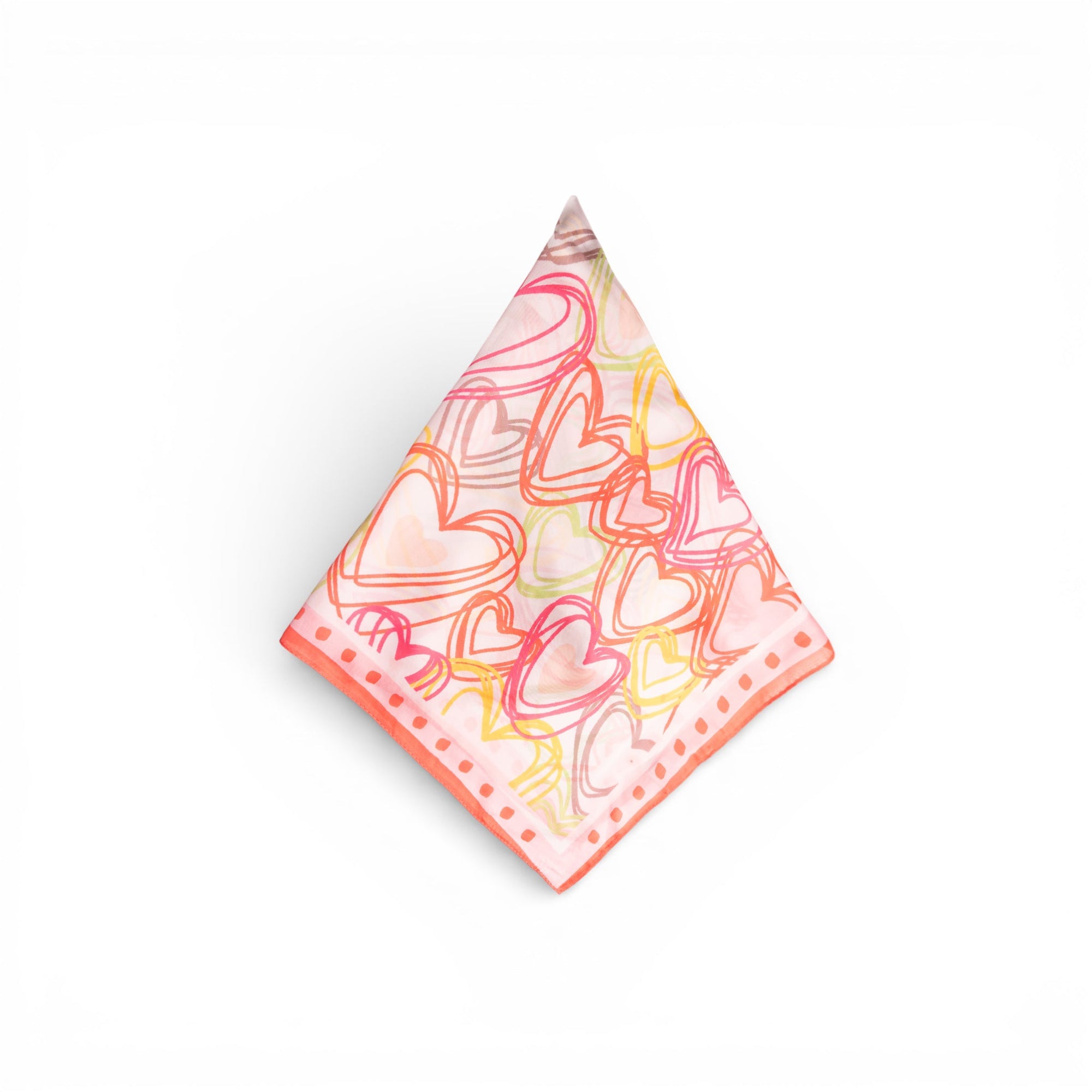 Foulard in seta con stampa a cuori tono rosa - Mya Accessories