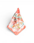 Foulard in seta con motivo estivo tono rosso arancio - Mya Accessories