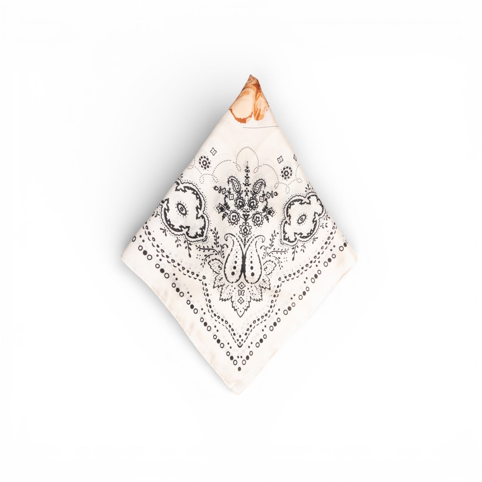 Foulard in seta beige con stampa ad orsacchiotto - Mya Accessories