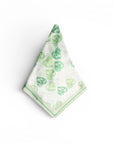 Foulard in seta con stampa a cuori tono verde - Mya Accessories