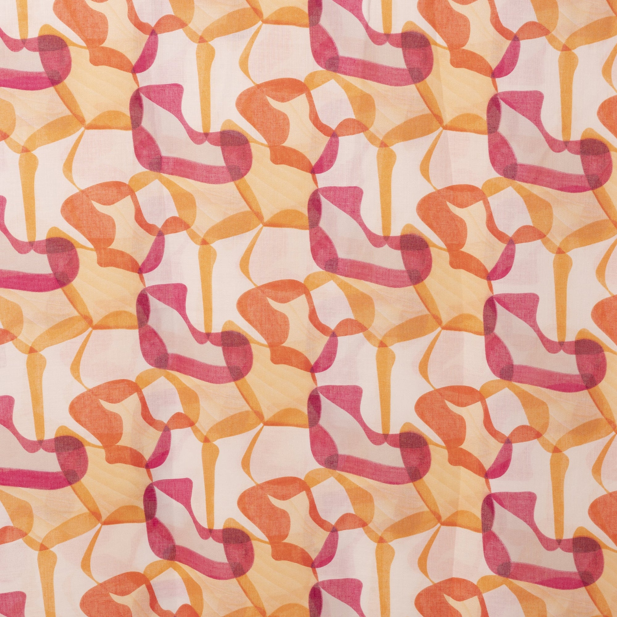Sciarpa in cotone con stampa tono arancio e fucsia - Mya Accessories