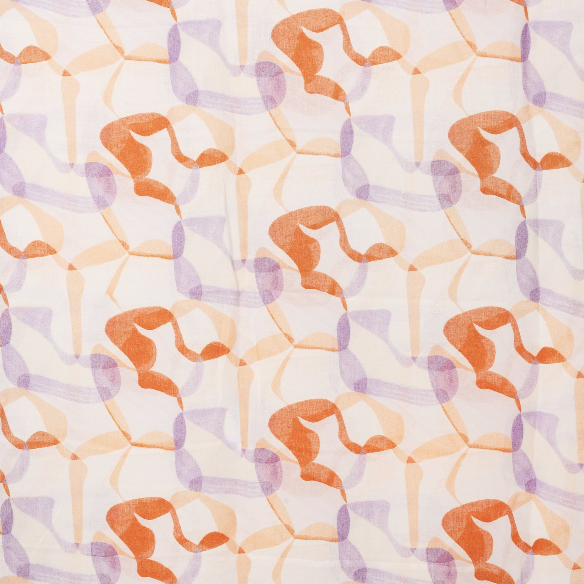 Sciarpa in cotone con stampa tono viola ed arancio - Mya Accessories