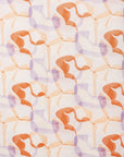 Sciarpa in cotone con stampa tono viola ed arancio - Mya Accessories