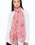 Sciarpa in cotone con stampa tono rosa - Mya Accessories